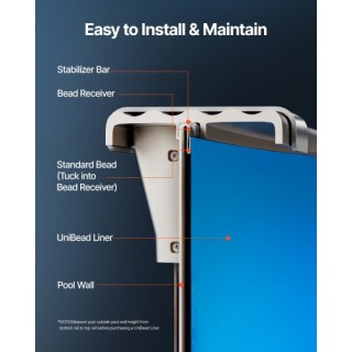 VEVOR Στρογγυλή Επένδυση Πισίνας 18ft Unibead 47in Ύψος Τοίχου Μονό...