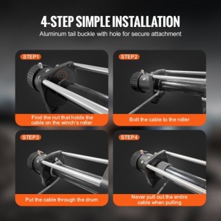 Καλώδιο Βίντσι VEVOR Γαλβανισμένο Ατσάλι 3/8x75 15,200 lbs με Γάντζ...