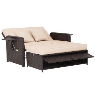 Costway Σετ Καναπέ Rattan - 2θέσιος με Οθωμανική & 2 Τραπεζάκια, Μπ... Costway Σετ Καναπέ Rattan - 2θέσιος με Οθωμανική & 2 Τραπεζάκια, Μπ...