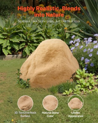 VEVOR Τεχνητό Κάλυμμα Βράχου για Κήπο, Πολυρητίνη, 16x15x10. KXYSZB...