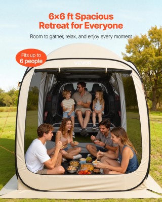 VEVOR Αυτόματο Σκηνικό Τέντας SUV για 4-6 Άτομα με Δίχτυ, Μπεζ PFZP... VEVOR Αυτόματο Σκηνικό Τέντας SUV για 4-6 Άτομα με Δίχτυ, Μπεζ PFZP...