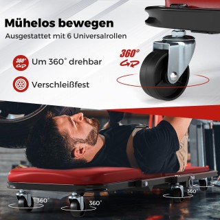 Costway 2 σε 1 Τροχήλατο Εργαστήριο με 6 Ρόδες & Επενδεδυμένο Κάθισ... Costway 2 σε 1 Τροχήλατο Εργαστήριο με 6 Ρόδες & Επενδεδυμένο Κάθισ...