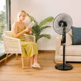 Ανεμιστήρας Δαπέδου 45W με 3 Ταχύτητες, Χρονοδιακόπτη 1 Ώρας και Ύψ...