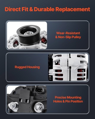 VEVOR Εναλλακτήρας Αυτοκινήτου για Chevrolet Impala LS/LT 3.5L (200...