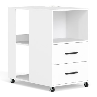 Costway Τροχήλατο Κομοδίνο 65,5 x 40 x 60 cm με Συρτάρια και Ράφια ...