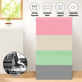 BAKAJI Κουτί με 3 Χωρίσματα Μπεζ Καλάθι Τακτοποίησης Παιχνιδιών Πολ...