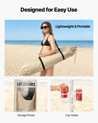 VEVOR Καμπάνα Παραλίας 2.4x2.4m με Πλευρικό Τείχος & UPF 50+ Προστα... VEVOR Καμπάνα Παραλίας 2.4x2.4m με Πλευρικό Τείχος & UPF 50+ Προστα...