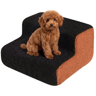 Costway Διπλή Ράμπα Σκύλου από Αφρώδες Υλικό με Πλενόμενο Κάλυμμα κ...