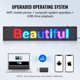 Προγραμματιζόμενη LED Πινακίδα 99x19cm P10 Πολύχρωμη XGSGDBZP40X8H... Προγραμματιζόμενη LED Πινακίδα 99x19cm P10 Πολύχρωμη XGSGDBZP40X8H...