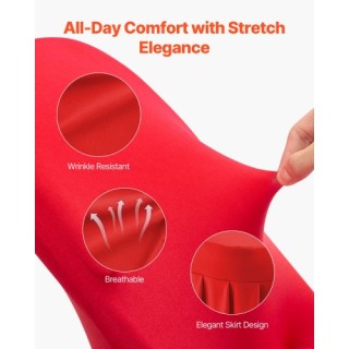 VEVOR Κόκκινες Καλύψεις Καρεκλών VEVOR, Ελαστικά Καλύμματα από Πολυ...