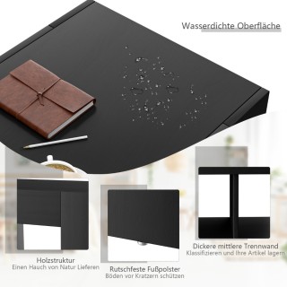 Costway  Τραπέζι σαλονιού με 5 πόδια 90 x 39 x 42 cm MDF Μαύρο. HW6...