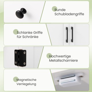 Costway Λευκός Ξύλινος Μπάνιου 56x30x80cm με Συρτάρι & Ρυθμιζόμενο ...