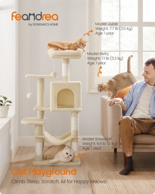 FEANDREA Πύργος Ονυχοδρόμιο Γάτας  Πολυεπίπεδο με 4 Γρατζουνόξυλα, ...