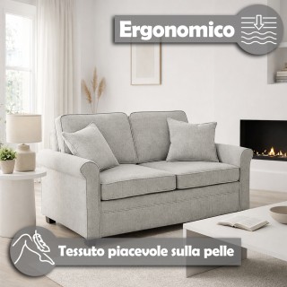Shally Dogan Διθέσιος Γκρι Καναπές-Κρεβάτι με Εργονομικό Μαξιλάρι M...