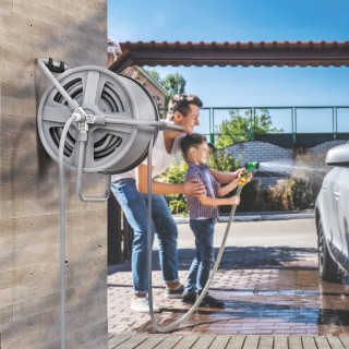 Outsunny Τροχήλατος Σωλήνας Κήπου Τοίχου και Αυτοστήριξης για 40μ Σ... Outsunny Τροχήλατος Σωλήνας Κήπου Τοίχου και Αυτοστήριξης για 40μ Σ...