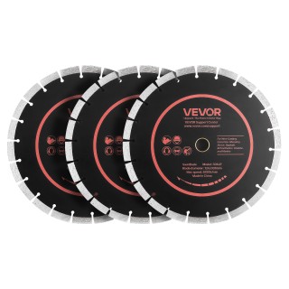 VEVOR Δίσκοι Κοπής Διαμαντιού 306 mm, Σετ 3 Τεμαχίων, Φ25,4 mm για ... VEVOR Δίσκοι Κοπής Διαμαντιού 306 mm, Σετ 3 Τεμαχίων, Φ25,4 mm για ...