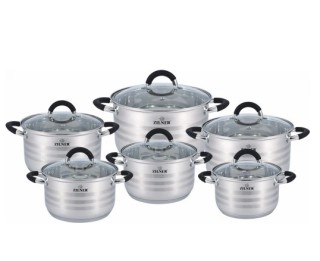 Σετ Μαγειρικά Σκεύη από Ανοξείδωτο Ατσάλι 12 τεμάχια Γκρι ZL-8332 Z... Σετ Μαγειρικά Σκεύη από Ανοξείδωτο Ατσάλι 12 τεμάχια Γκρι ZL-8332 Z...