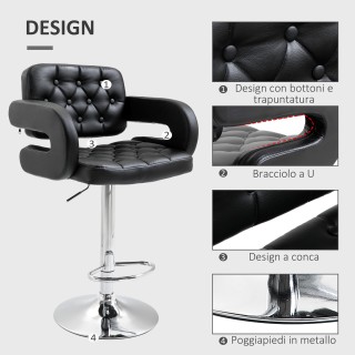 HOMCOM Υψηλό Σκαμπό Μπαρ με Πλάτη και Μπράτσα, Περιστρεφόμενο με Ρ... HOMCOM Υψηλό Σκαμπό Μπαρ με Πλάτη και Μπράτσα, Περιστρεφόμενο με Ρ...