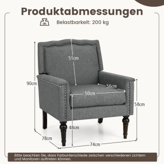 Costway Πολυθρόνα Ανάγνωσης με Παχύ Μαξιλάρι και Πόδια από Μασίφ Κα... Costway Πολυθρόνα Ανάγνωσης με Παχύ Μαξιλάρι και Πόδια από Μασίφ Κα...