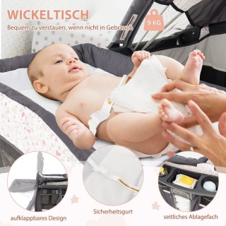 Costway 4-σε-1 Κέντρο Βρεφικής Φροντίδας με Κούνια, Κρεβατάκι, Αλλα... Costway 4-σε-1 Κέντρο Βρεφικής Φροντίδας με Κούνια, Κρεβατάκι, Αλλα...