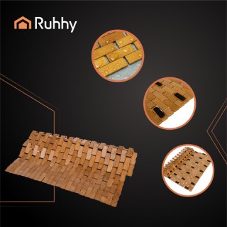 Ruhhy Αδιάβροχο Μπαμπου Χαλάκι Μπάνιου 80x50 εκ για Ντους 26048