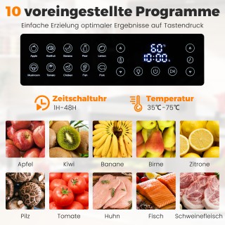 Costway Αποξηραντήρας 850W με 8 Θέσεις και Ρυθμιζόμενη Θερμοκρασία ...