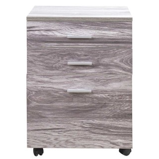 BAKAJI Γραφείο Κομμωδίου MDF Ξύλου με 3 Συρτάρια για Εκτυπωτή - Γκρ...