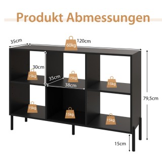 Costway Μοντέρνα Ραφιέρα με 6 Θέσεις & Υψωμένα Μεταλλικά Πόδια & Ρυ... Costway Μοντέρνα Ραφιέρα με 6 Θέσεις & Υψωμένα Μεταλλικά Πόδια & Ρυ...