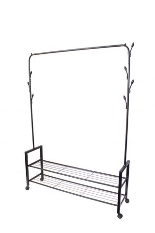 Επιδαπέδια Κρεμάστρα με 2 Ράφια και Τροχούς για Ρούχα MODERNHOME GH... Επιδαπέδια Κρεμάστρα με 2 Ράφια και Τροχούς για Ρούχα MODERNHOME GH...