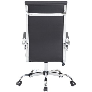 BAKAJI  Καρέκλα Γραφείου από Μαύρο Συνθετικό Δέρμα Περιστρεφόμενη Π...