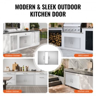 Πόρτα BBQ VEVOR 915x533mm Διπλή Ανοξείδωτη για Εξωτερική Κουζίνα S... Πόρτα BBQ VEVOR 915x533mm Διπλή Ανοξείδωτη για Εξωτερική Κουζίνα S...