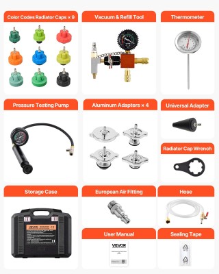 VEVOR Σετ Δοκιμής Πίεσης Ψυκτικού με 28 Τεμάχια και 4 Αντάπτορες, Π... VEVOR Σετ Δοκιμής Πίεσης Ψυκτικού με 28 Τεμάχια και 4 Αντάπτορες, Π...