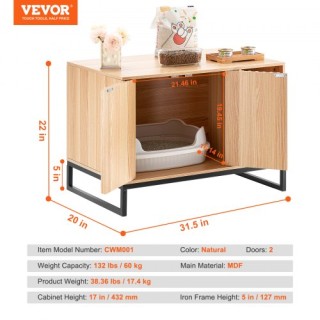 VEVOR Κρυφή Επίπλωση Λεκάνης Γάτας 31.5x20x22 JSJJMSPWQ315EDBHPV0 VEVOR Κρυφή Επίπλωση Λεκάνης Γάτας 31.5x20x22 JSJJMSPWQ315EDBHPV0