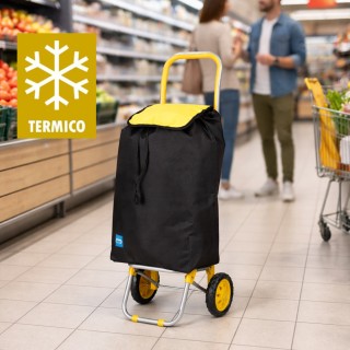 BAKAJI Καρότσι Poseidon Κίτρινο με Θερμική Επένδυση Τρόλεϊ Ψυγείο 3...