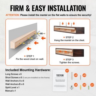 Ρουστίκ Ξύλινο Μαντελάκι Τζακιού VEVOR 60 Καφέ FBJXBLJ60YCF9V6H0V0 Ρουστίκ Ξύλινο Μαντελάκι Τζακιού VEVOR 60 Καφέ FBJXBLJ60YCF9V6H0V0