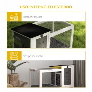 PawHut Εξωτερικό Κλουβί Κουνελιών με Ρόδες και Αποσπώμενο Δίσκο, απ...