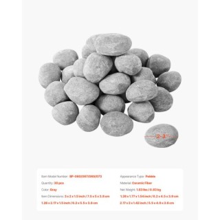 VEVOR 30 Τεμάχια Κεραμικές Πέτρες Φωτιάς 5-7.6 εκ Επαναχρησιμοποιού... VEVOR 30 Τεμάχια Κεραμικές Πέτρες Φωτιάς 5-7.6 εκ Επαναχρησιμοποιού...