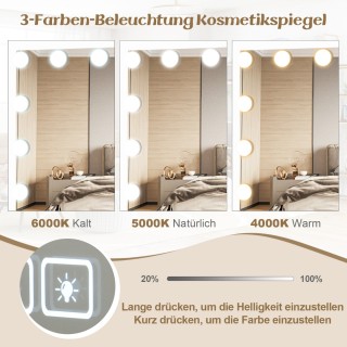 Costway Καθρέφτης Μακιγιάζ Hollywood με Φωτισμό, USB & Bluetooth, 5... Costway Καθρέφτης Μακιγιάζ Hollywood με Φωτισμό, USB & Bluetooth, 5...