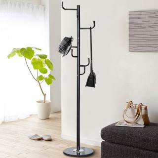 BAKAJI  Μεταλλική Κρεμάστρα Ρούχων με 6 Γάντζους Χρώμα Μαύρο 38x38x...