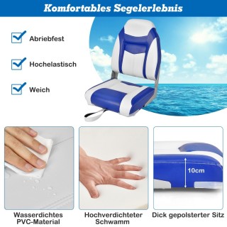 Costway Πτυσσόμενο Κάθισμα Σκάφους με Εργονομική Πλάτη και Ανθεκτι... Costway Πτυσσόμενο Κάθισμα Σκάφους με Εργονομική Πλάτη και Ανθεκτι...