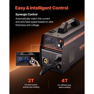 VEVOR Συγκολλητής MIG 160A 4-σε-1 Αερίου/Flux Core MIG/Stick/Lift T... VEVOR Συγκολλητής MIG 160A 4-σε-1 Αερίου/Flux Core MIG/Stick/Lift T...
