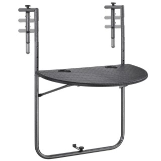 BAKAJI Τραπέζι Μπαλκονιού Πτυσσόμενο Μεταλλικό και Πολυρατάν Μαύρο ... BAKAJI Τραπέζι Μπαλκονιού Πτυσσόμενο Μεταλλικό και Πολυρατάν Μαύρο ...