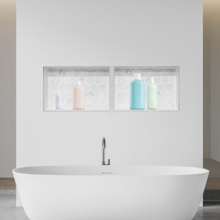 VEVOR Εντοιχισμένη Οργάνωση Μπάνιου 40.6 x 61 cm Διπλή Ντουλάπα SLL...