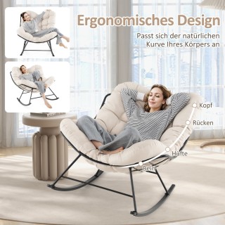 Κουνιστή Καρέκλα με Άνετο Μαξιλάρι & Αντοχή έως 205kg 110 x 95 x 94... Κουνιστή Καρέκλα με Άνετο Μαξιλάρι & Αντοχή έως 205kg 110 x 95 x 94...