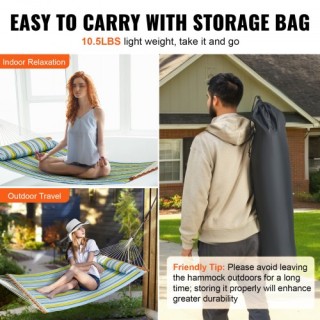 Διπλή Υφασμάτινη Αιώρα VEVOR με Μαξιλάρι, 12 FT, 480 lbs HFDCBDZJY... Διπλή Υφασμάτινη Αιώρα VEVOR με Μαξιλάρι, 12 FT, 480 lbs HFDCBDZJY...