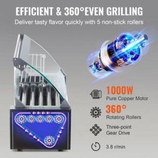 Ηλεκτρική Ψηστιέρα VEVOR για 12 Λουκάνικα με 5 Κυλίνδρους 1000W GD... Ηλεκτρική Ψηστιέρα VEVOR για 12 Λουκάνικα με 5 Κυλίνδρους 1000W GD...