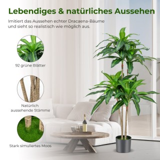 Costway Τεχνητό Δέντρο Δράκαινα 140 εκ. με 92 Φύλλα - Φυσική Ομορφ... Costway Τεχνητό Δέντρο Δράκαινα 140 εκ. με 92 Φύλλα - Φυσική Ομορφ...