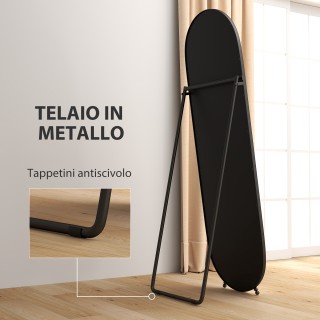 HOMCOM Ολόσωμος Καθρέφτης Δαπέδου με Πτυσσόμενη Βάση, από Γυαλί και...