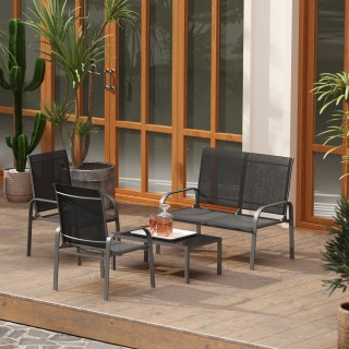 Outsunny Σετ Εξωτερικού Χώρου 4τμχ με Τραπέζι, 2 Καρέκλες και Καναπ... Outsunny Σετ Εξωτερικού Χώρου 4τμχ με Τραπέζι, 2 Καρέκλες και Καναπ...