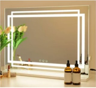 Costway Καθρέφτης Μακιγιάζ με LED Φωτισμό, 3 Χρωματικούς Χειροκίνητ...